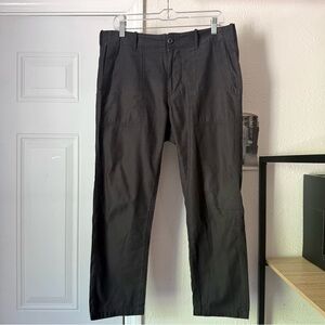 321 clothing black cotton utility slim straight leg cropped pants